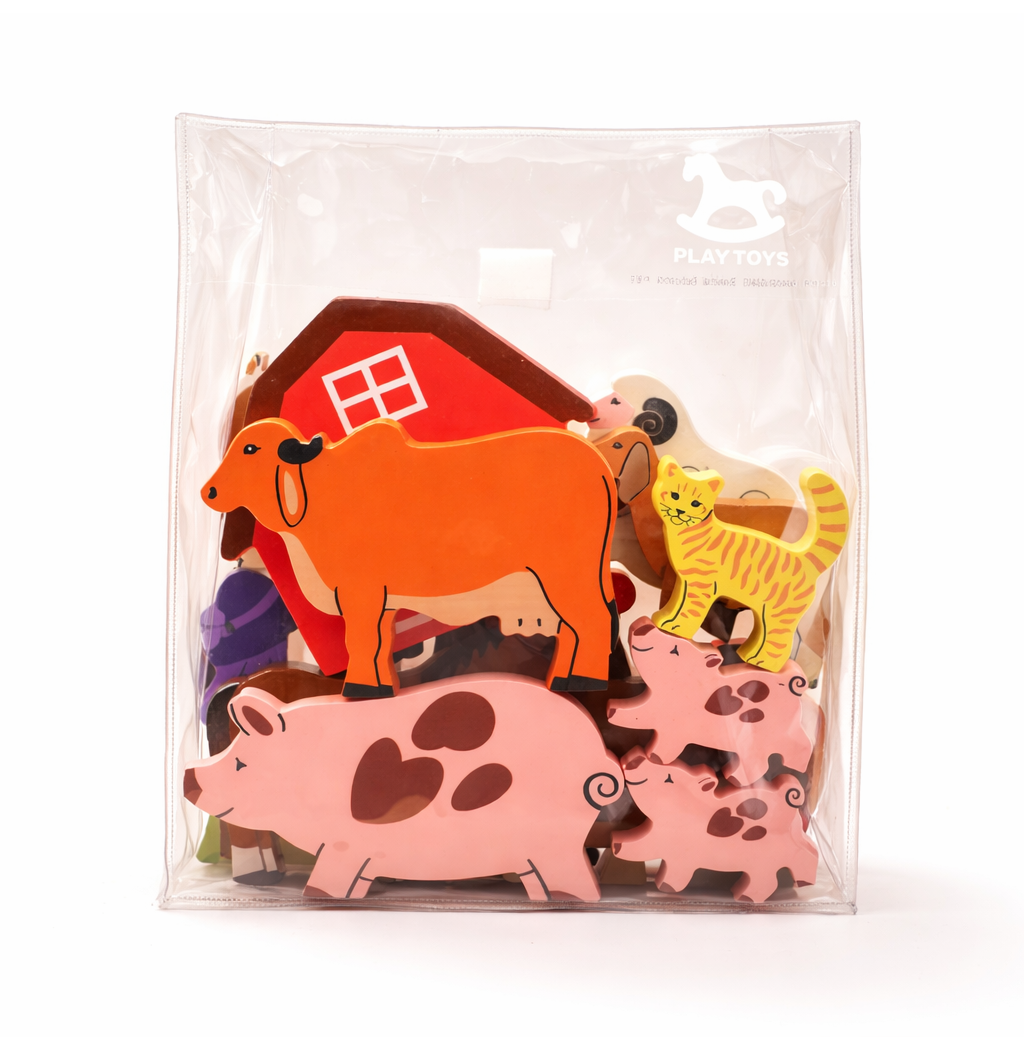 Wooden Farm Animal Adventure Set