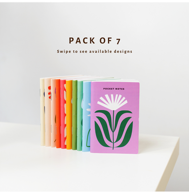 imagFloral Pocket Notebooks / Pack of 7
