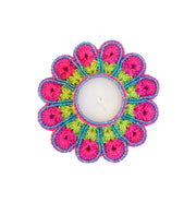 image //www.c...Floral Tealight- Yellow & Pink