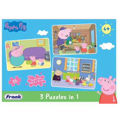 imagFrank Peppa Pig 3 Puzzle In 1 60404