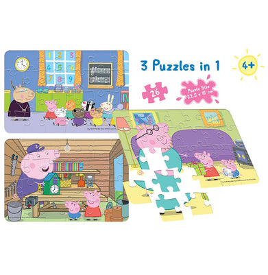 imagFrank Peppa Pig 3 Puzzle In 1 60404