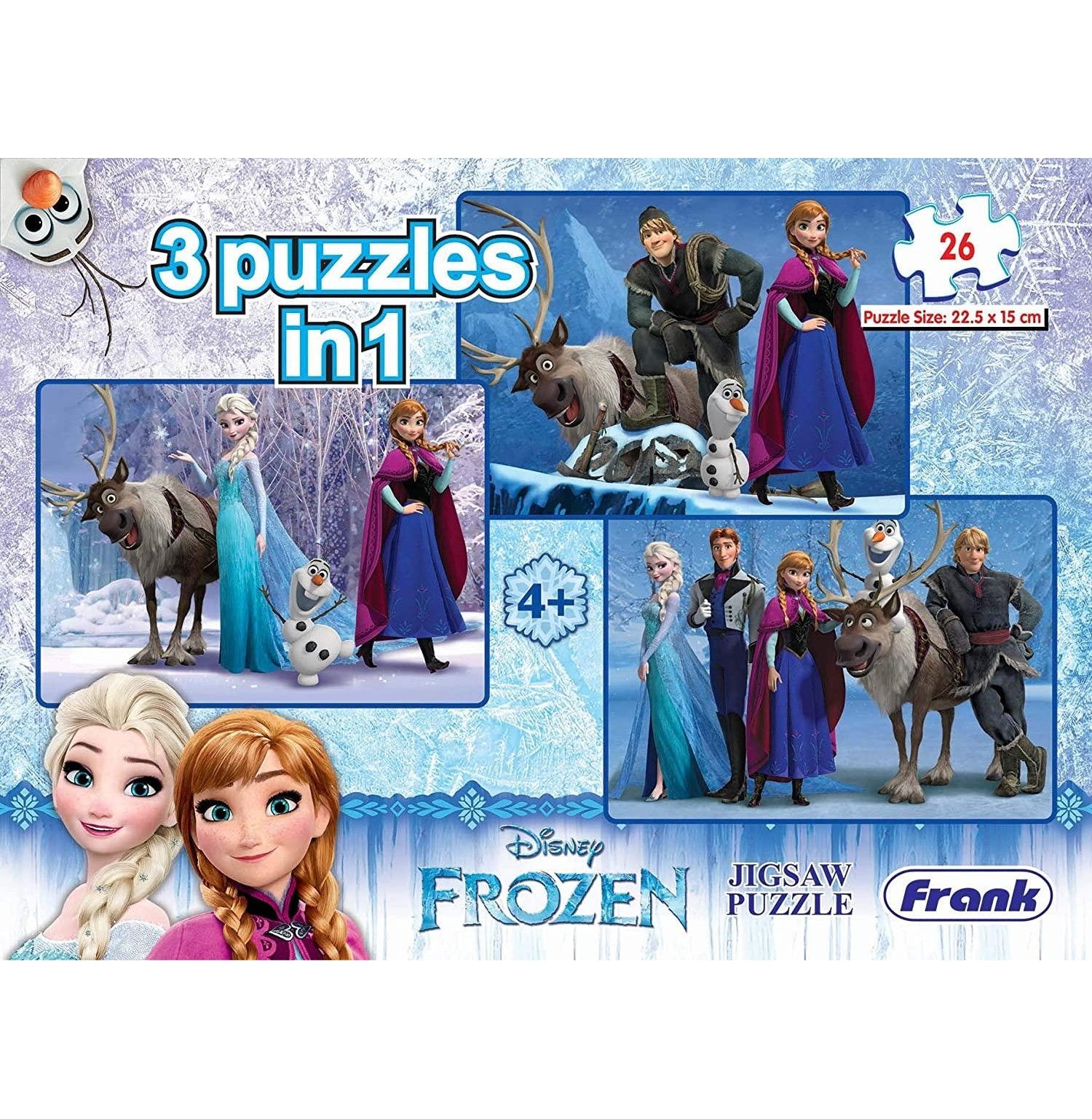 Frank Frozen 3 Puzzle In 1 13904