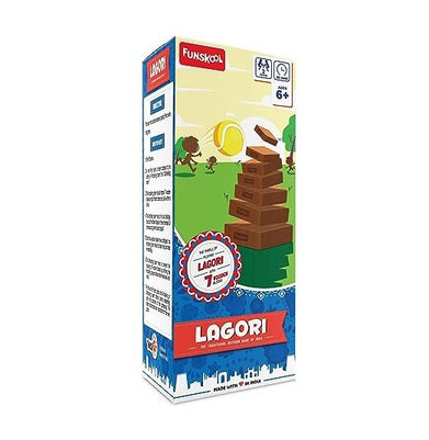 imagFunskool Games Lagori With 7 Wooden Blocks & Ball