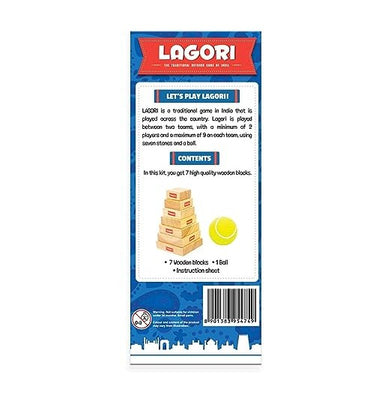 imagFunskool Games Lagori With 7 Wooden Blocks & Ball