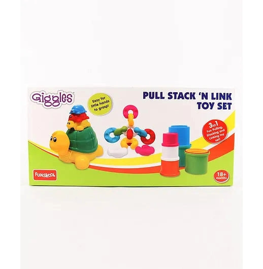 Funskool Giggles Pull Stack N Link Toy Set - Engaging Multicolour Learning Fun