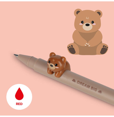 imagGel Pen With Animal Decoration - Lovely Friends - Teddy Bear