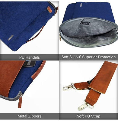imagGripp Grace 13.3" Macbook Sleeve Bag - Blue/Camel-GR-GRA13-BLUCML