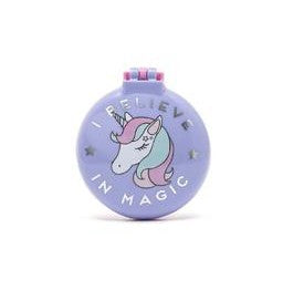 I Believe Mirror Hairbrush - Magic Unicorn Violet