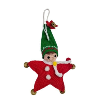 imagHandcrafted Amigurumi Christmas Soft Toy - Christmas Red Star