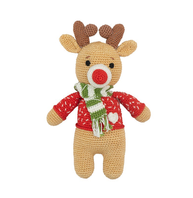 imagHandcrafted Amigurumi Christmas Soft Toy- dapper Reindeer