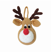 image //www.c...Handcrafted Crochet Christmas Tree Ornament- Reindeer Face