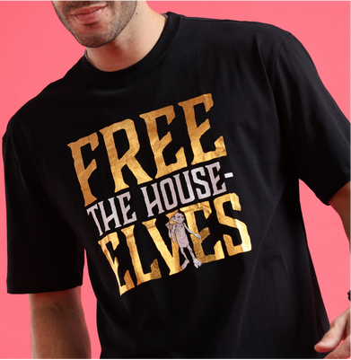 imagHarry Potter L Free The House Elves Black T Shirt