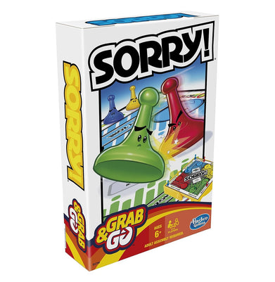 imagHasbro Gaming Sorry Grab & GO Board Game for Kids Ages 8 and Up Multicolor