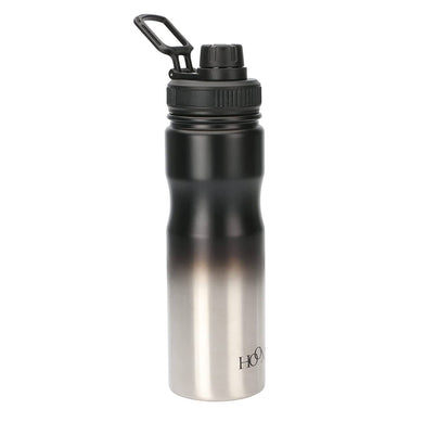 imagHMI Gradient Colour Effect Vacuum Stainless Sports Water Bottle Flask, 600ml, Black