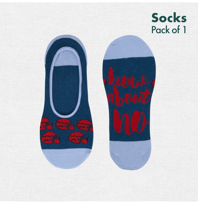 imagHow About No! Unisex Socks, 100% Organic Cotton, No Show, Pack of 1