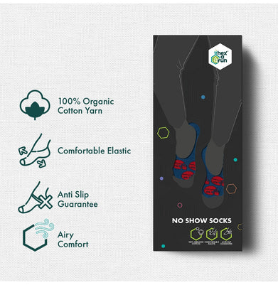 imagHow About No! Unisex Socks, 100% Organic Cotton, No Show, Pack of 1