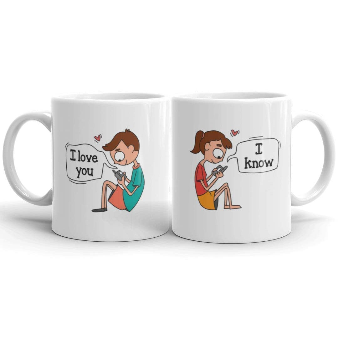 I Love You And I Know Couple Mug Set