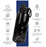 image //www.c...Insulated Water Bottle For Hot And Cold, Black Marble - 1000 Ml