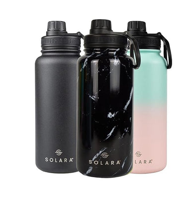 imagInsulated Water Bottle For Hot And Cold, Black Marble - 1000 Ml