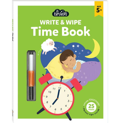 imagJUNIOR EXPLORERS WRITE AND WIPE TIME BOOK Paperback Hinkler