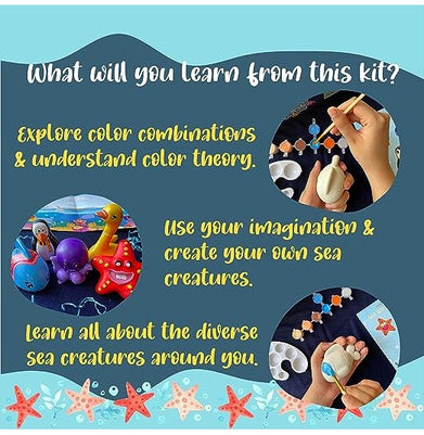 imagKalakaram Canvas Painting Kit with Printed Canvas Board, Paints and Brushes Space Boy