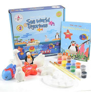 image //www.c...Kalakaram Canvas Painting Kit with Printed Canvas Board, Paints and Brushes Space Boy