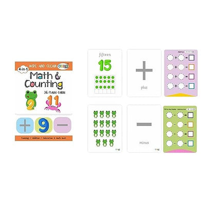 imagKYDS Play - Math and Counting - Wipe and Clean Activity Flash Cards for Kids-KP17