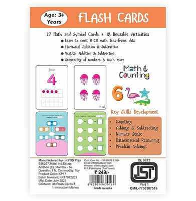 imagKYDS Play - Math and Counting - Wipe and Clean Activity Flash Cards for Kids-KP17