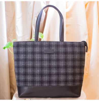 imagLaptop Tote Bag for Women Slate Grey - black