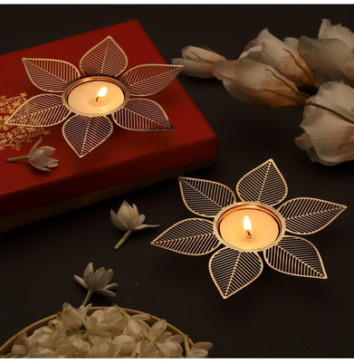 imagLotus Tea Light Holder Single Layer Set Of 2