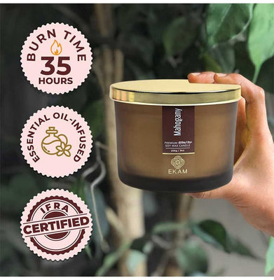 imagMahogany-3 Wick Soya Wax Candle