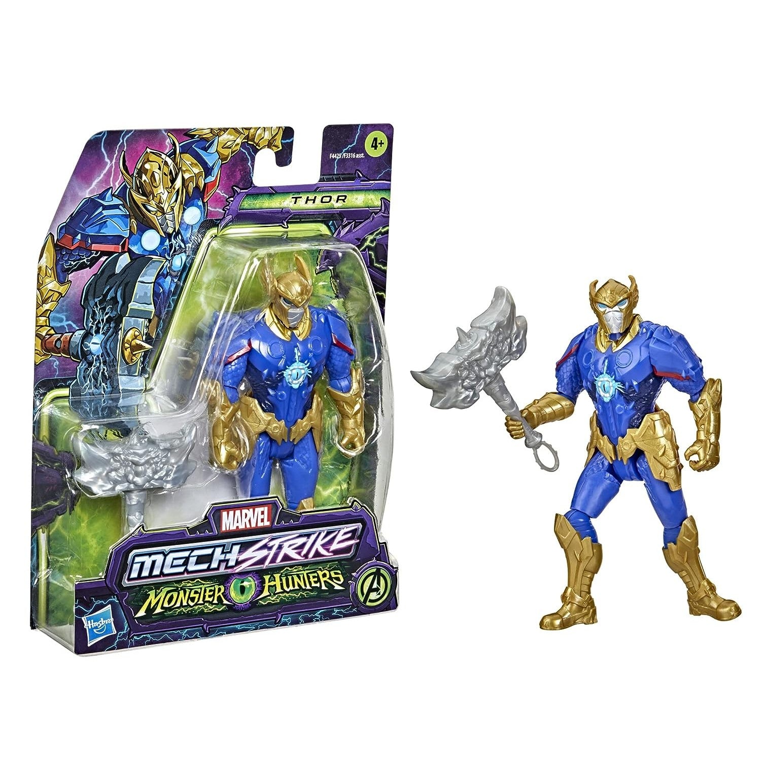 Marvel Avengers Mech Strike Monster Hunters Thor Toy, 6-Inch-Scale