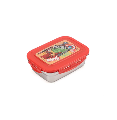 imagMarvel Avengers Stainless Steel Made Lunch Box With 304 Stainless Steel Made Snap Lid Subzi Container Inside, 600 Ml-Multicolor