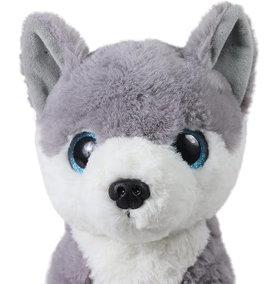 imagMirada-25cm Husky Dog with Glitter Eyes-Grey-MP0091A