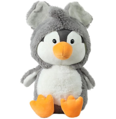 imagMirada 25cm Super Soft Hoodie Penguin-Grey-MP0097