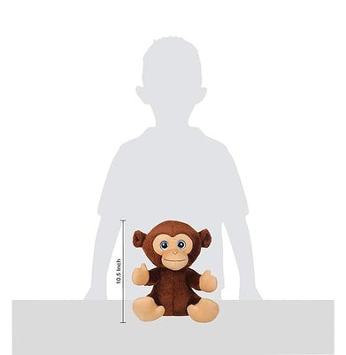 imagMirada Dark Brown Cute Plush Stuffed Glitter Eye Monkey Soft Toy