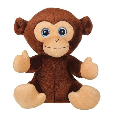 imagMirada Dark Brown Cute Plush Stuffed Glitter Eye Monkey Soft Toy