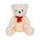 imag1Mirada Plush - 35Cm Bear With Red Bow – Beige-MP0041B