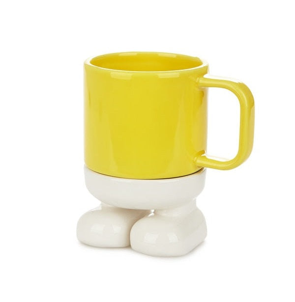Balvi Cheerful Yellow TwoPart Ceramic Mug By Mr Standy