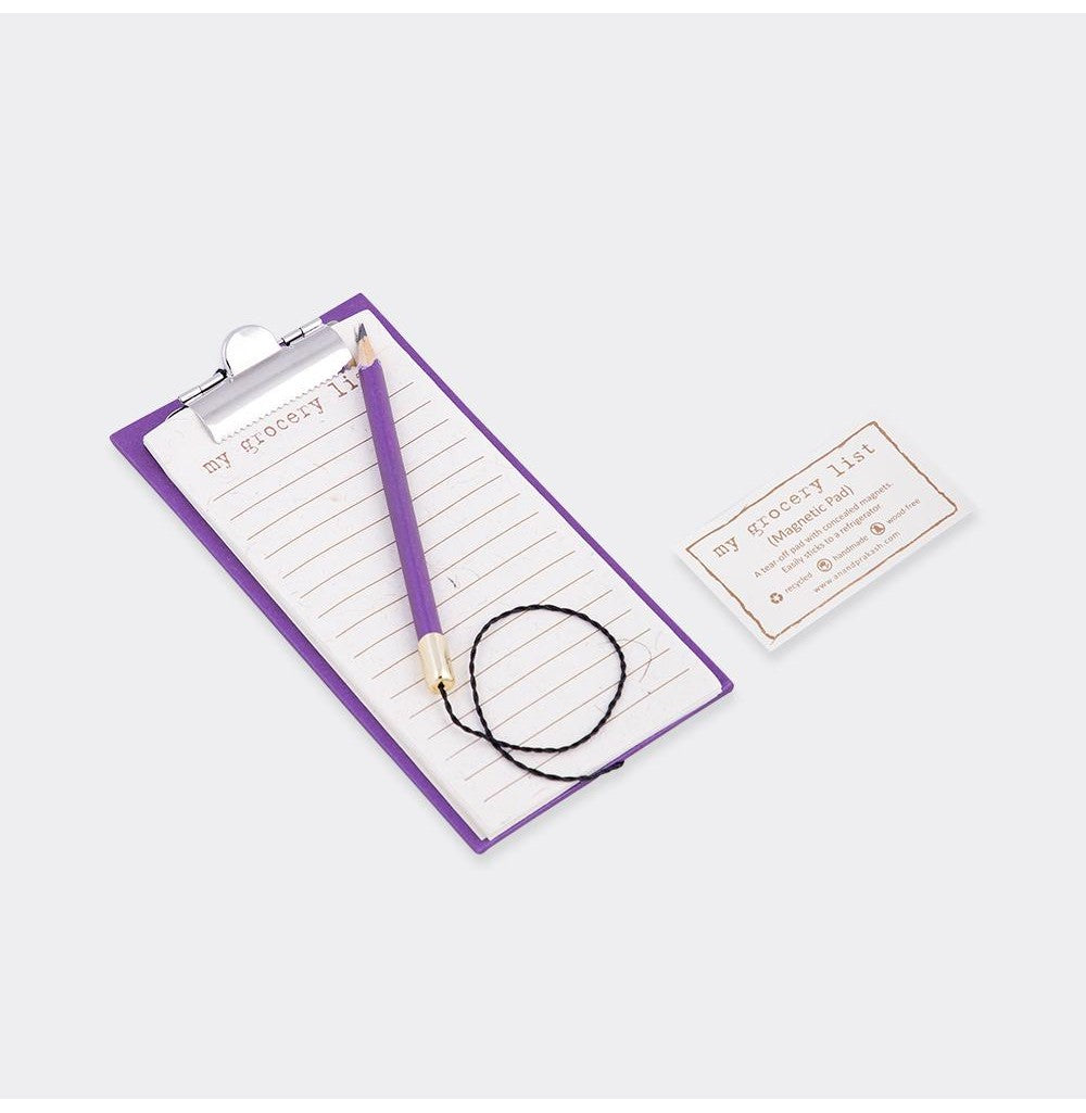 Eco-Friendly Grocery List Pad with Pencil and Magnetic Closure
