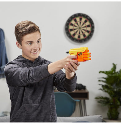 imagNerf Alpha Strike Fang QS-4 Blaster - 4-Dart Blasting 10 Official Nerf Elite Darts,Easy Load-Prime-Fire