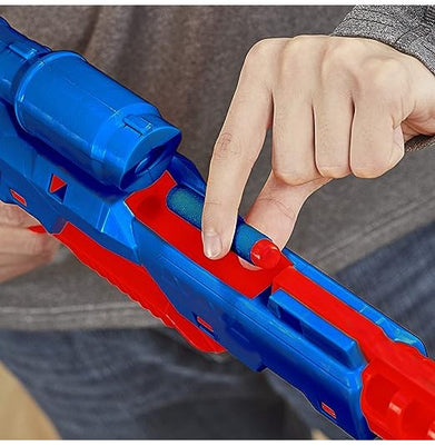 imagNerf Alpha Strike Wolf LR-1 Blaster with Targeting Scope,12 Official Nerf Elite Darts,Breech Load, Pump Action, Easy Load-Prime-Fire, Multicolor