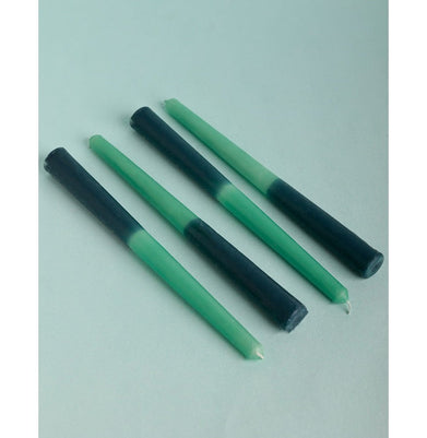imagOmbre Tapered Candles - Set Of 4 Blue & Green