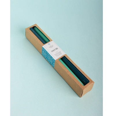 imagOmbre Tapered Candles - Set Of 4 Blue & Green