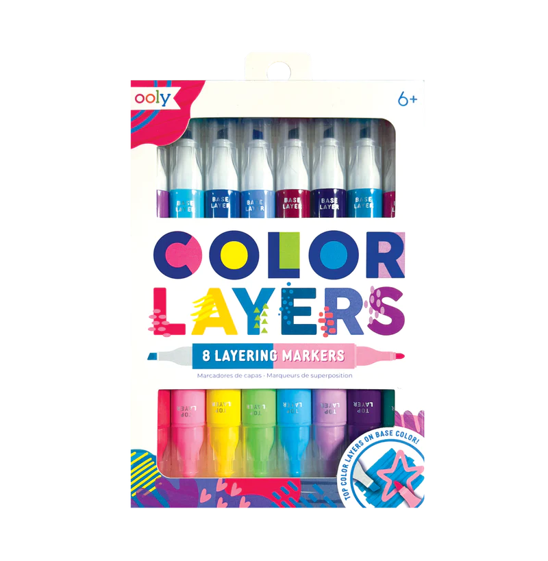 Ooly Color Layers Double-Ended Markers – Set of 8 for Vibrant Layering Art