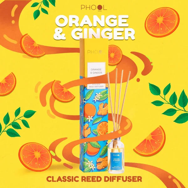 Buy Phool Orange and Ginger Luxury Reed Diffuser Set - Crossword