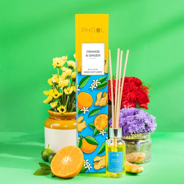 Buy Phool Orange and Ginger Luxury Reed Diffuser Set - Crossword