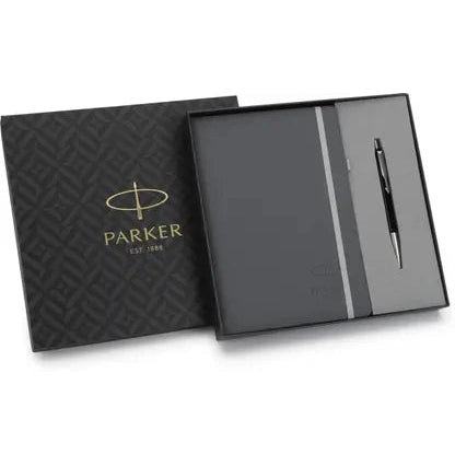 Parker Vector Standard Chrome Trim Writing Set with Notebook