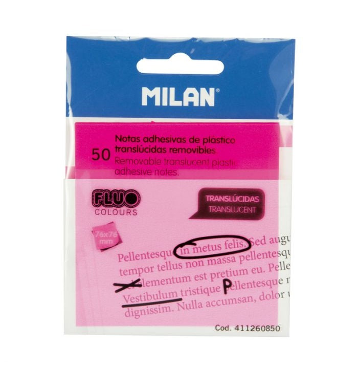 Translucent Rolled Note Buy Fluo Pink Translucent Removable Adhesive Notes - 76 X 76 Mm, 50 Sheets