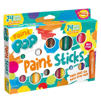 imagPaint Pop 24 Pack Assorted Quick Dry Paint Sticks HOM-PPW-CP030
